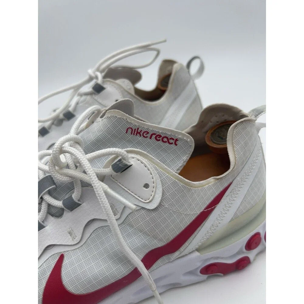 Nike React Element 55 Shoes Mens Size 14 White Red Running Sneakers BQ6167-102